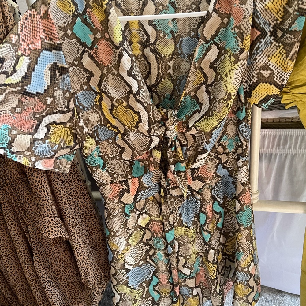 Cutout snakeskin romper